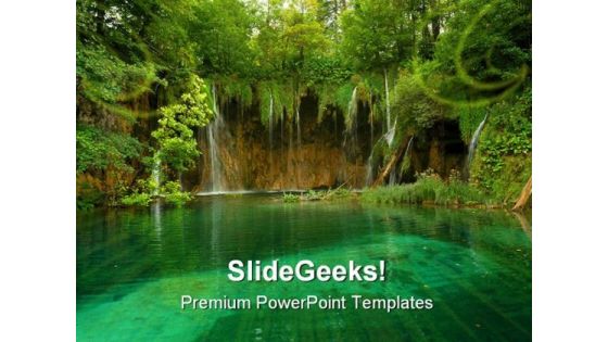 Pond Beauty Nature PowerPoint Template 1110