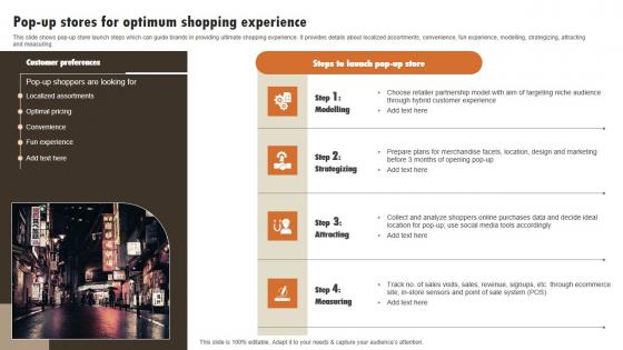 Pop Up Stores For Optimum Shopping Experience Experiential Marketing Technique Pictures PDF