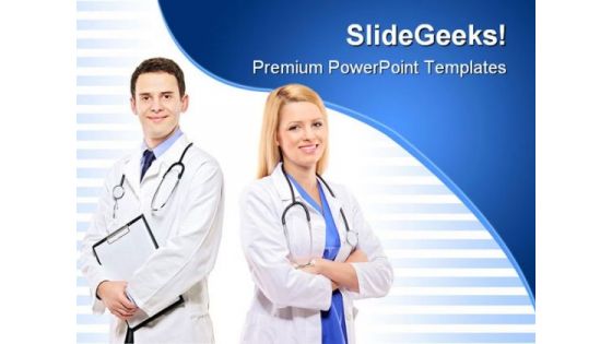 Portrait Of A Doctors Team Medical PowerPoint Templates And PowerPoint Backgrounds 0511