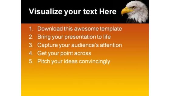 Portrait Of Eagle Animals PowerPoint Template 1110 Slide02