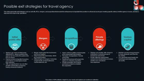 Possible Exit Strategies For Travel Agency Cultural Travel Agency Business Plan Template Pdf