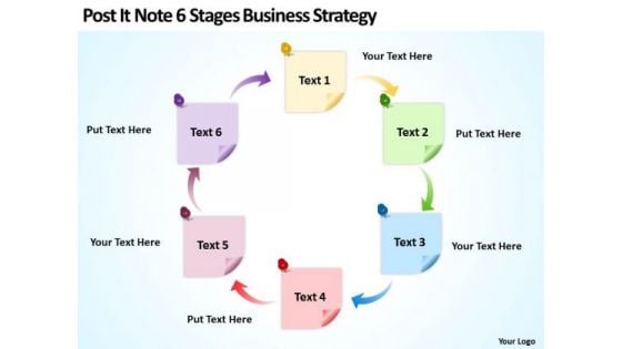 Post It Note 6 Stages Business Strategy Consultants Ppt Plan Builder PowerPoint Slides