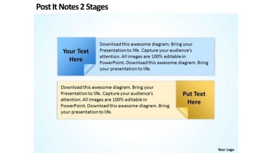 Post It Notes 2 Stages Ppt Marketing Plan For Small Business PowerPoint Slides Post It Notes 2 Stages Ppt Marketing Plan For Small Business PowerPoint Slides