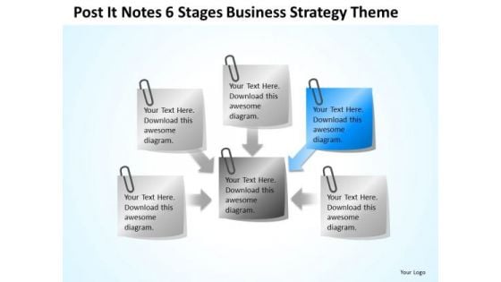 Post It Notes 6 Stages Business Concepts Theme Ppt Fashion Plan PowerPoint Slides