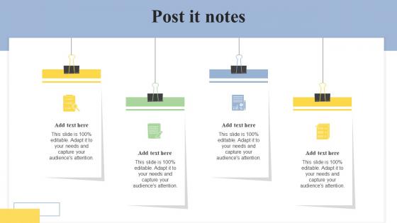 Post It Notes Cloud Based ERP Software Investor Financing Elevator Pitch Deck Elements Pdf