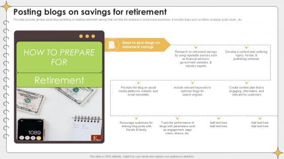 Posting Blogs On Savings For Planning Outreach Campaigns PPT Sample