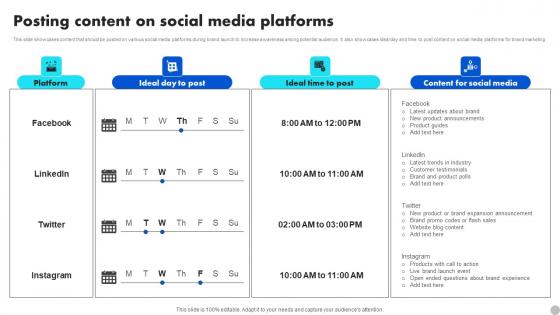 Posting Content On Social Media Platforms Brand Diversification Approach Diagrams Pdf