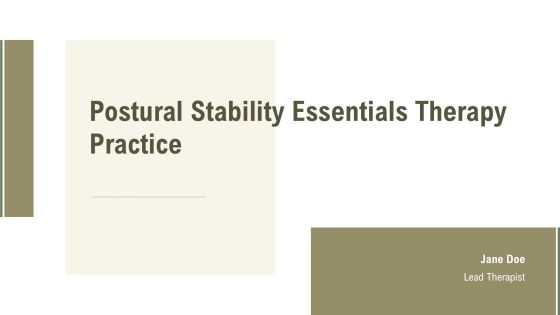 Postural Stability Essentials Therapy Practice PPT Example AT