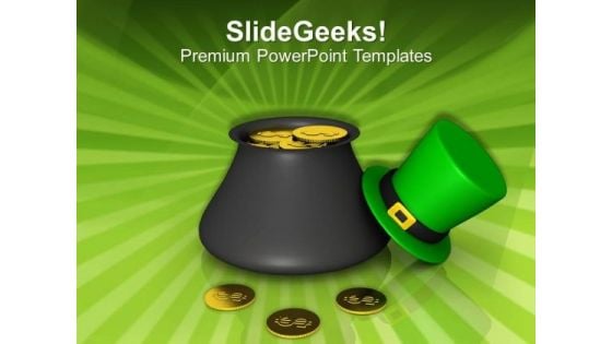 Pot Of Gold For St Patricks Day PowerPoint Templates Ppt Backgrounds For Slides 0213