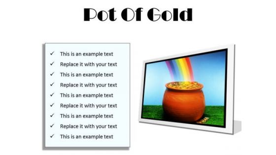 Pot Of Gold Money PowerPoint Presentation Slides F