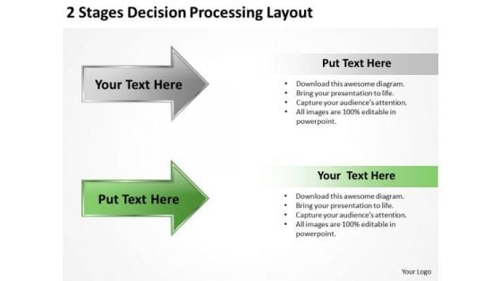Power Point Arrow 2 Stages Decision Processing Layout Ppt PowerPoint Templates