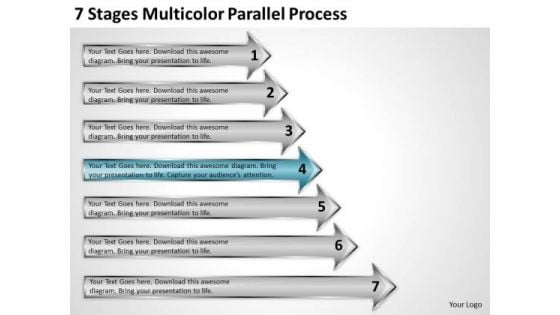 Power Point Arrow 7 Stages Multicolor Parallel Process PowerPoint Slides