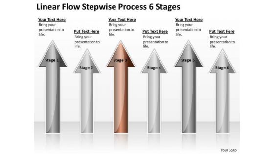 Power Point Arrows Stepwise Process 6 Stages PowerPoint Templates Backgrounds For Slide