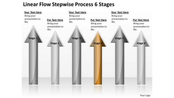 Power Point Arrows Stepwise Process 6 Stages PowerPoint Templates Backgrounds For Slides