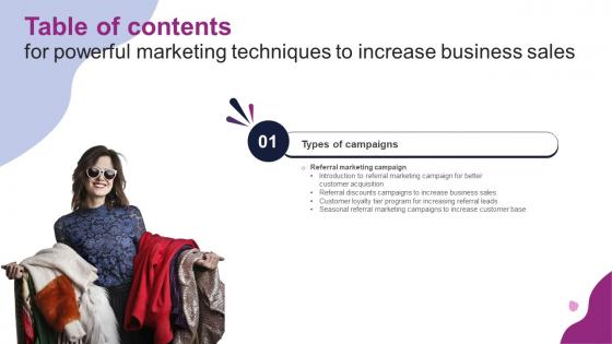 Powerful Marketing Techniques To Increase Business Table Of Contents Strategy SS V