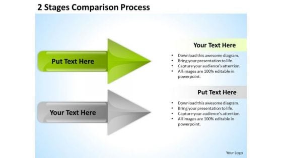 PowerPoint Arrow Shapes Comparison Process Ppt Templates Backgrounds For Slides