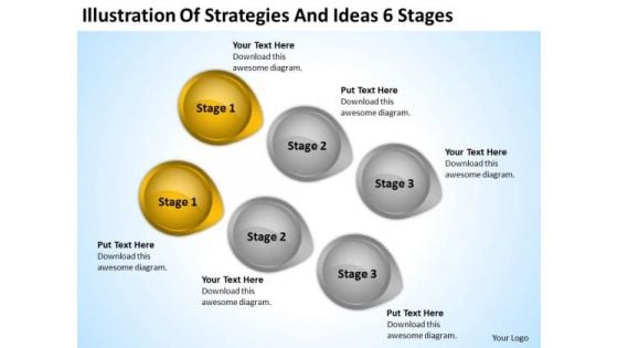 PowerPoint Arrow Shapes Illustration Of Strategies And Ideas 6 Stages Ppt Slides