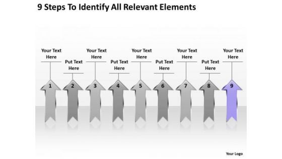 PowerPoint Arrows 9 Steps To Identify All Relevant Elements Ppt Slides