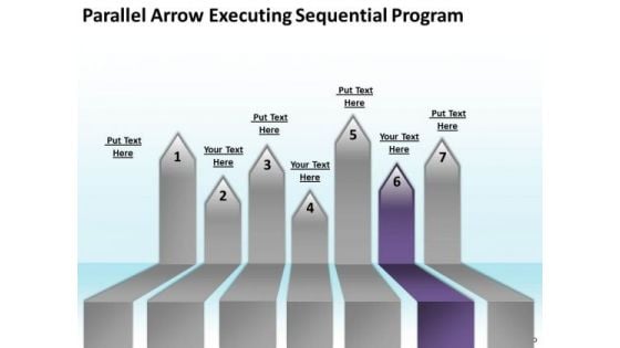 PowerPoint Arrows Parallel Executing Sequential Program Slides