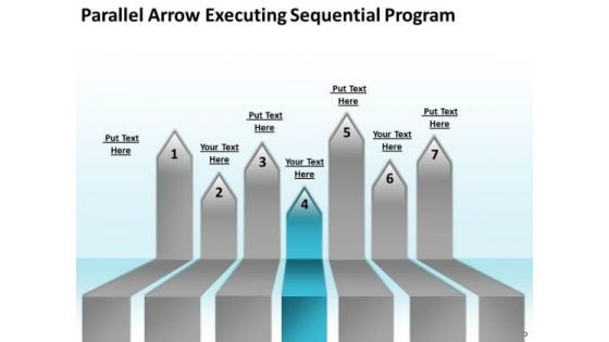 PowerPoint Arrows Parallel Executing Sequential Program Templates