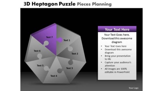 PowerPoint Backgrounds Business Heptagon Puzzle Ppt Designs