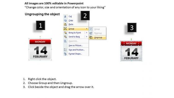 PowerPoint Backgrounds Calendar 14 Feburary Graphic Ppt Design Slides