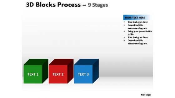 PowerPoint Backgrounds Chart Blocks Process Ppt Slide