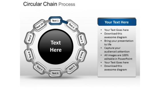 PowerPoint Backgrounds Chart Circular Chain Ppt Design