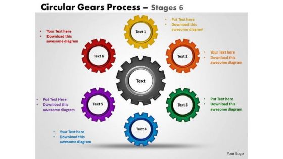 PowerPoint Backgrounds Chart Circular Gears Ppt Slide Designs