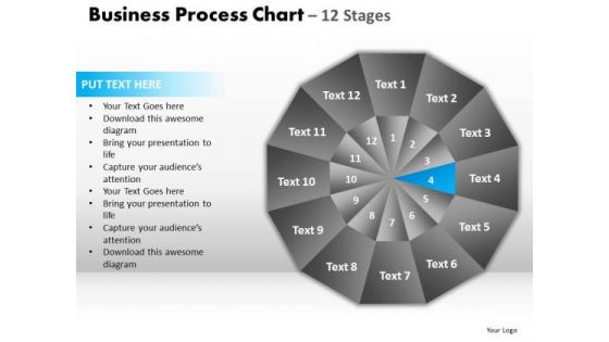 PowerPoint Backgrounds Chart Circular Quadrant Ppt Slide