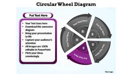 PowerPoint Backgrounds Chart Circular Wheel Ppt Design