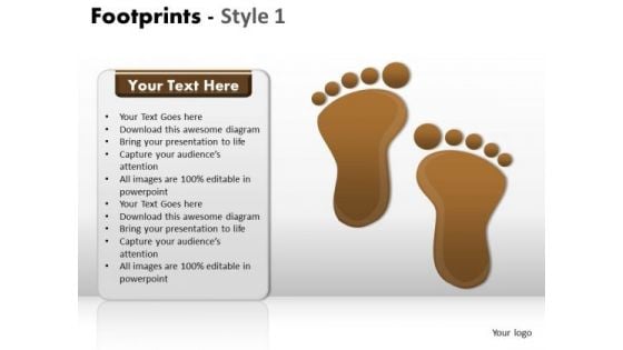 PowerPoint Backgrounds Chart Footprints Ppt Theme