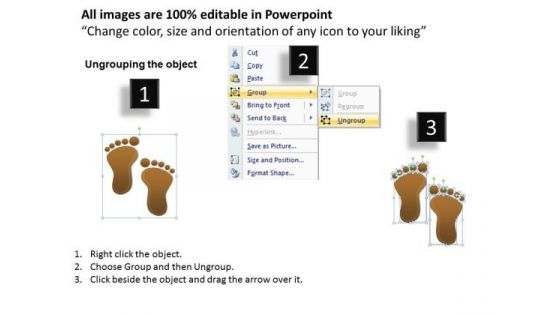 PowerPoint Backgrounds Chart Footprints Ppt Theme