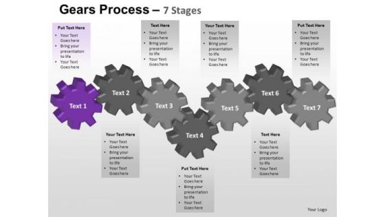 PowerPoint Backgrounds Chart Gears Process Ppt Template