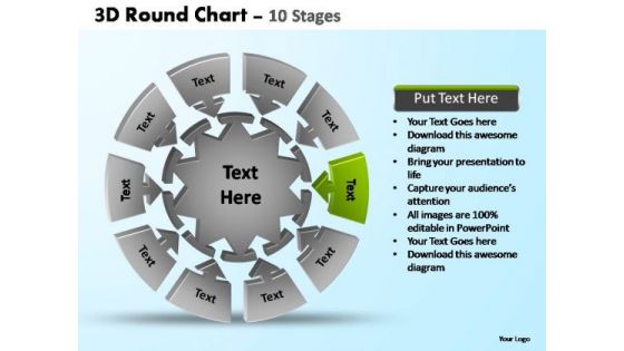 PowerPoint Backgrounds Chart Pie Chart With Arrows Ppt Slide