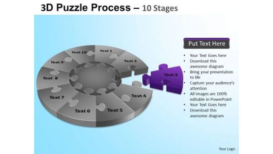 PowerPoint Backgrounds Chart Puzzle Segment Pie Chart Ppt Slide