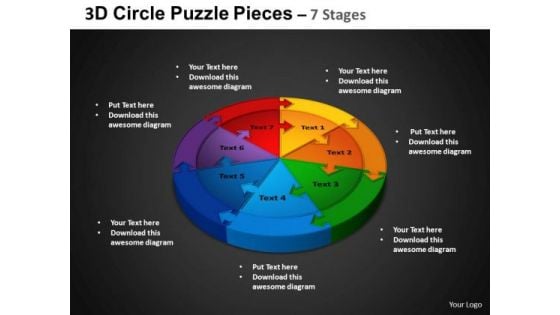 PowerPoint Backgrounds Circle Chart Circle Puzzle Diagram Ppt Theme