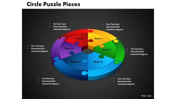 PowerPoint Backgrounds Circle Puzzle Diagram Ppt Presentation