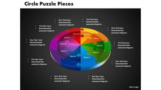 PowerPoint Backgrounds Circle Puzzle Marketing Ppt Theme