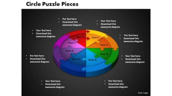 PowerPoint Backgrounds Circle Puzzle Strategy Ppt Design