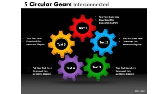PowerPoint Backgrounds Circular Gears Diagram Ppt Theme
