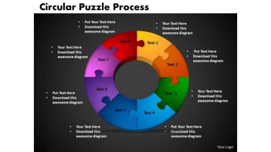 PowerPoint Backgrounds Circular Puzzle Process Business Ppt Presentation