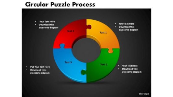 PowerPoint Backgrounds Circular Puzzle Process Editable Ppt Slides