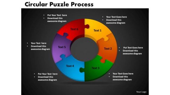 PowerPoint Backgrounds Circular Puzzle Process Marketing Ppt Slides