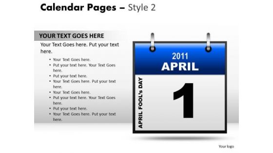 PowerPoint Backgrounds Company Calendar 1 April Ppt Design