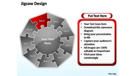 PowerPoint Backgrounds Company Jigsaw Format Ppt Design