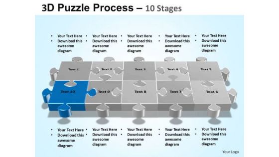 PowerPoint Backgrounds Company Puzzle Process Ppt Templates