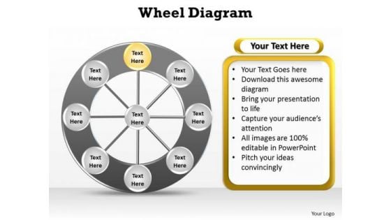 PowerPoint Backgrounds Company Wheel Diagram Ppt Designs