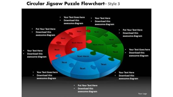 PowerPoint Backgrounds Cycle Chart Circular Jigsaw Ppt Slides