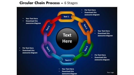 PowerPoint Backgrounds Cycle Process Circular Chain Ppt Designs